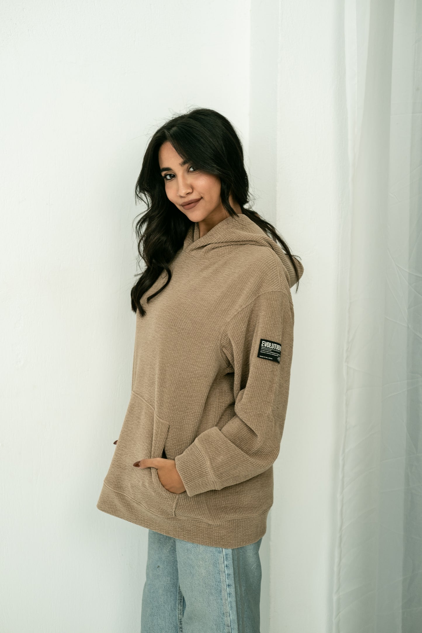 Velvet striped hoodie