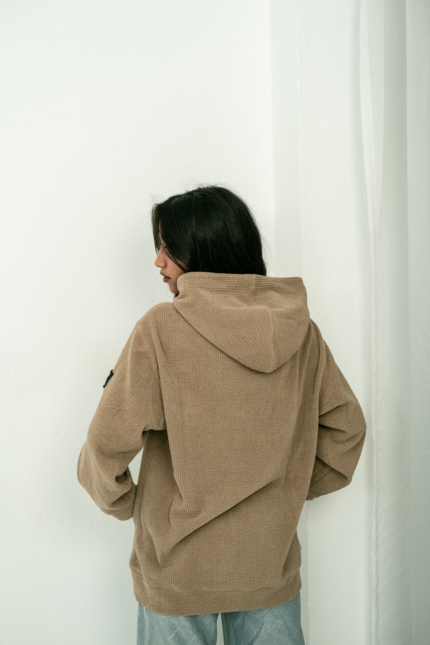 Velvet striped hoodie