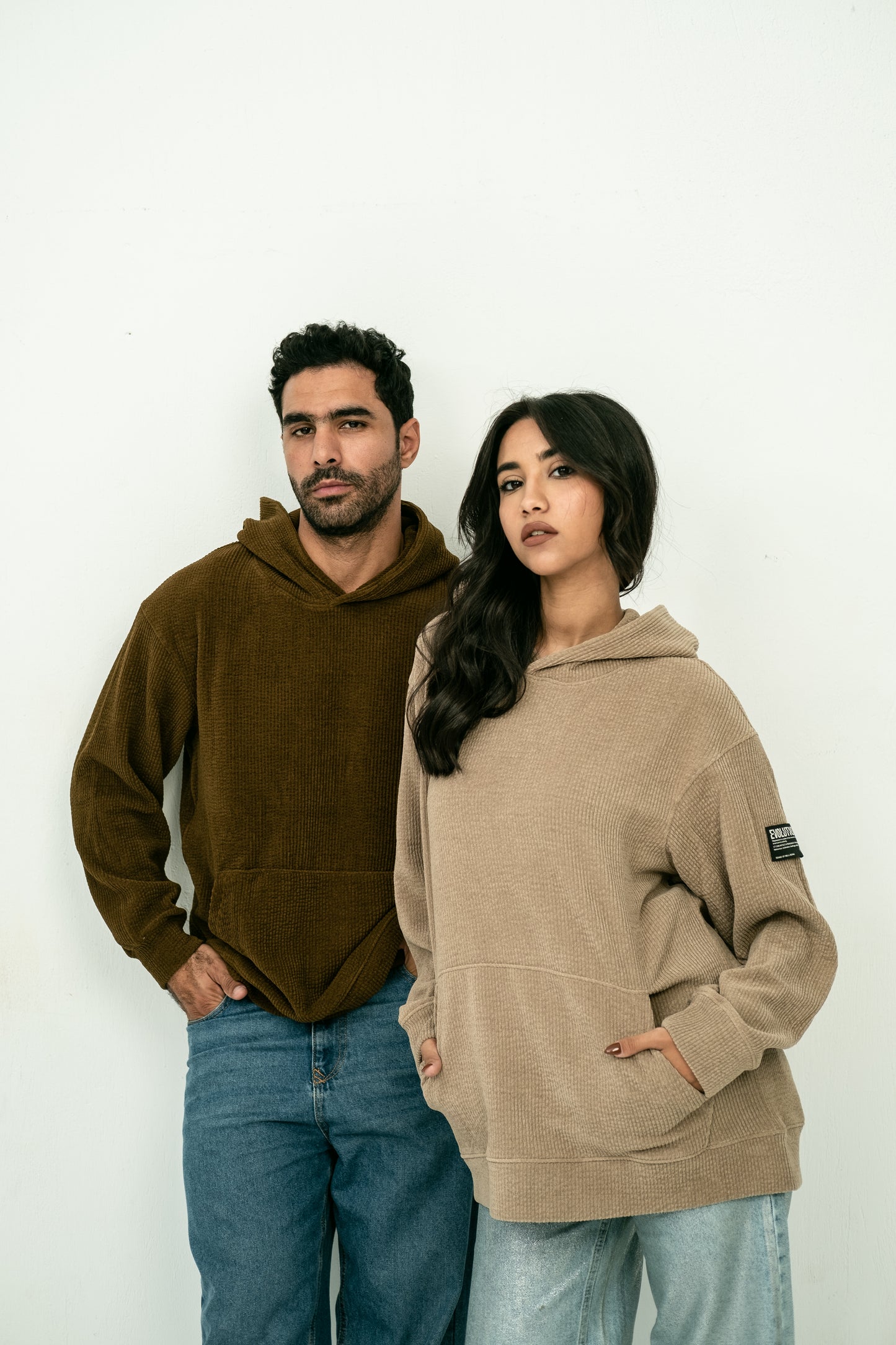 Velvet striped hoodie