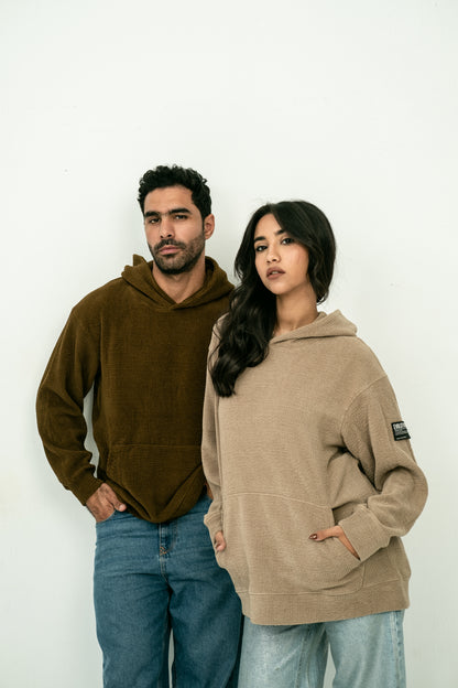Velvet striped hoodie