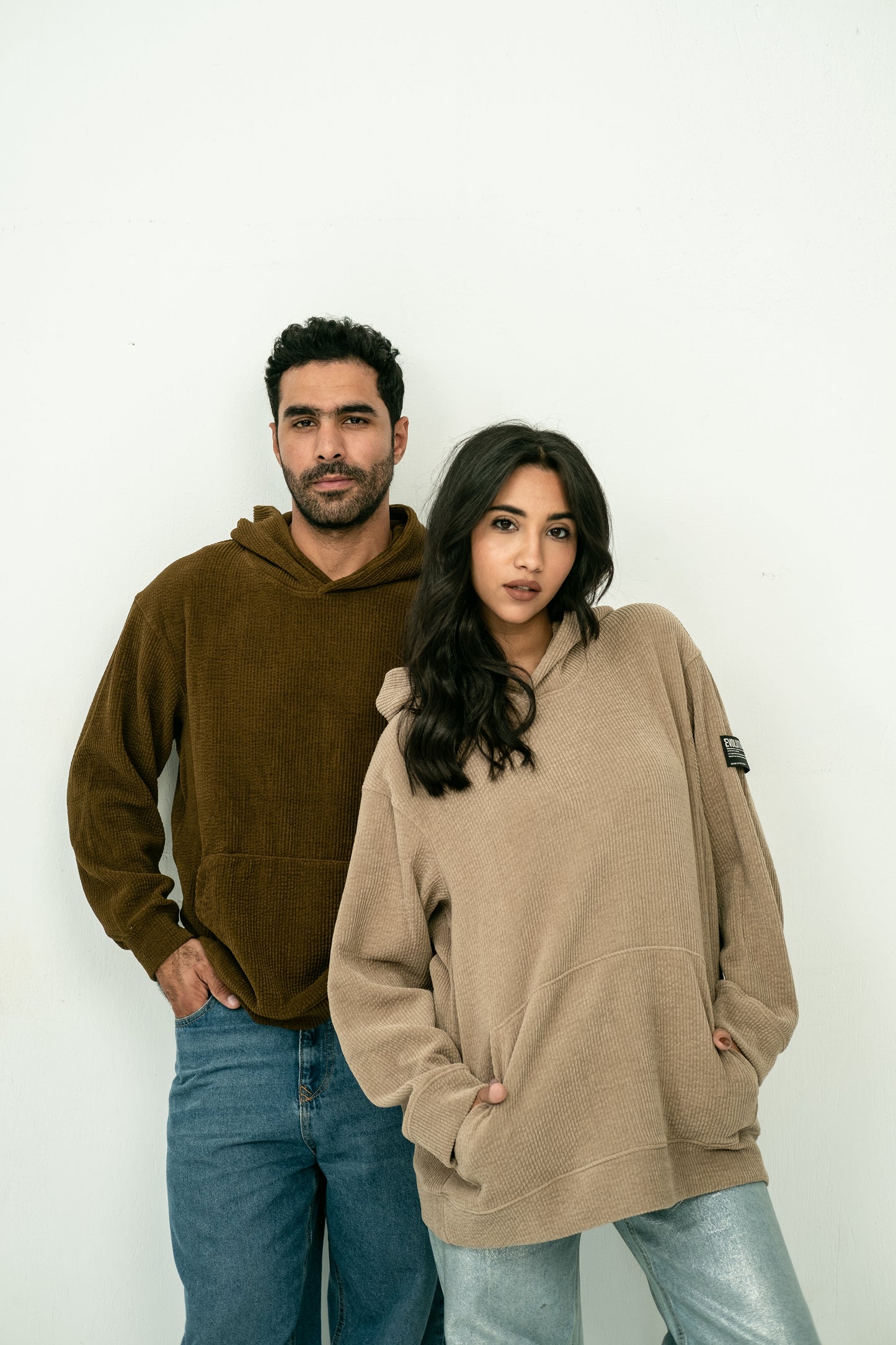 Velvet striped hoodie