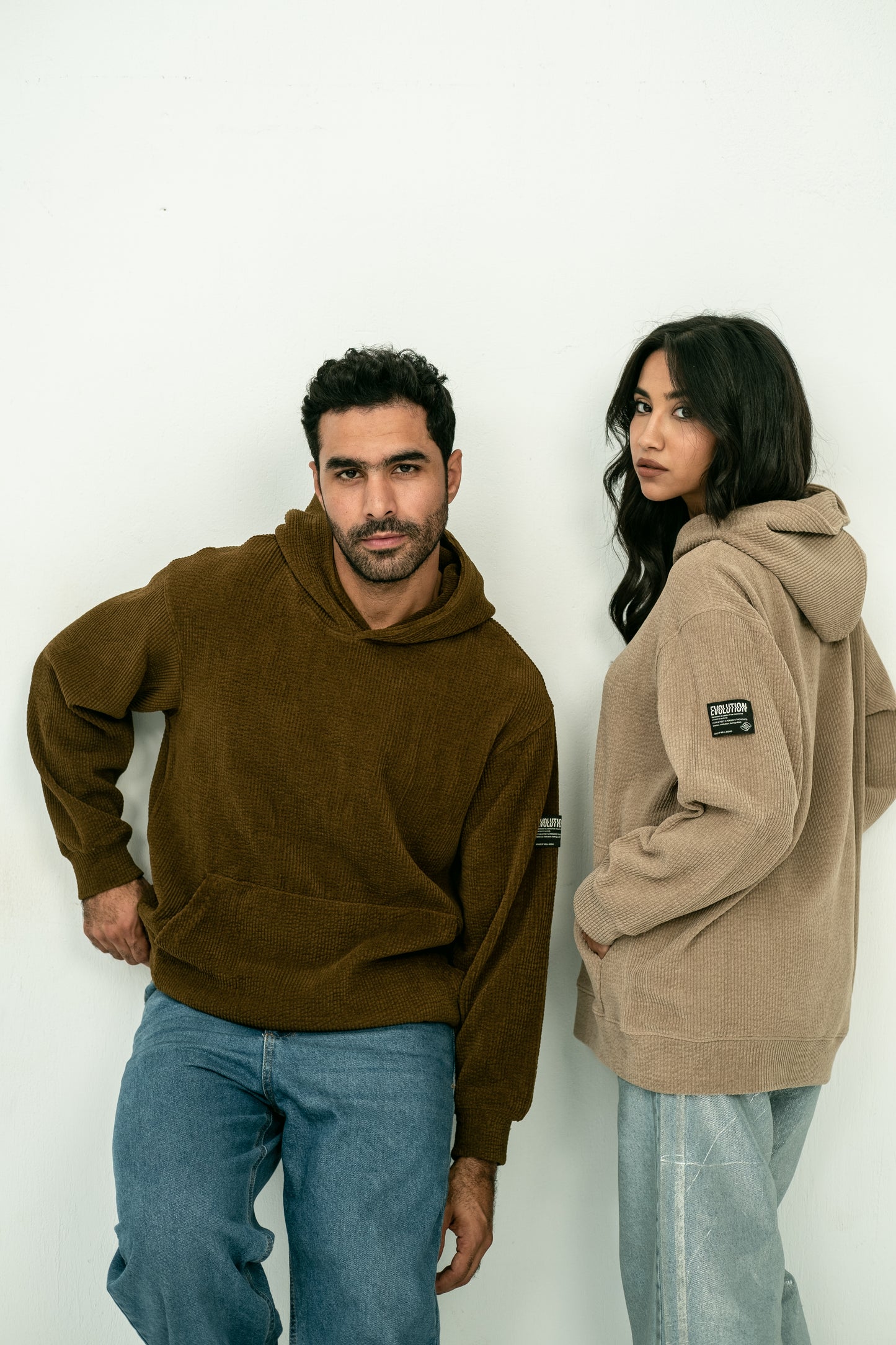 Velvet striped hoodie