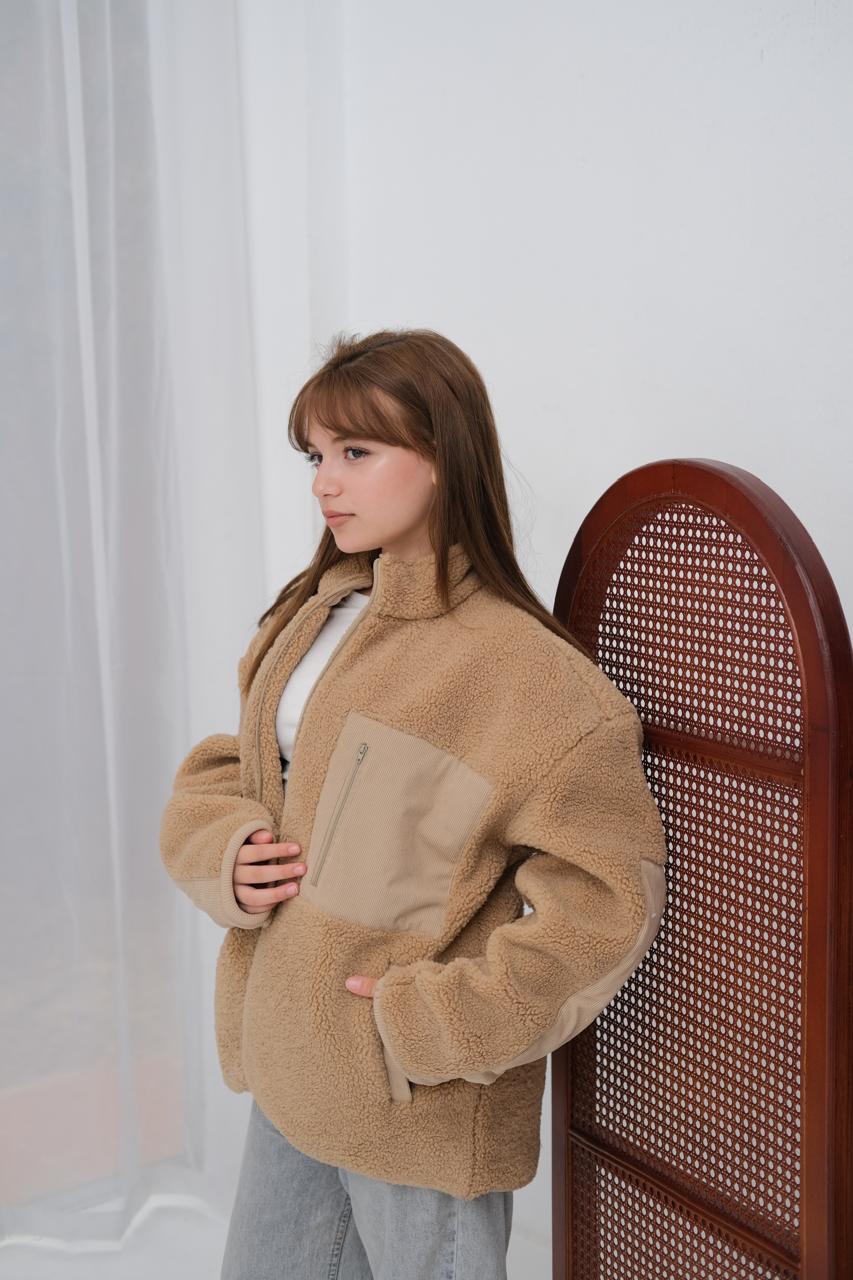 fur jacket with waterproof pocket