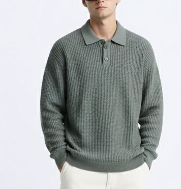 a polo knit pullover