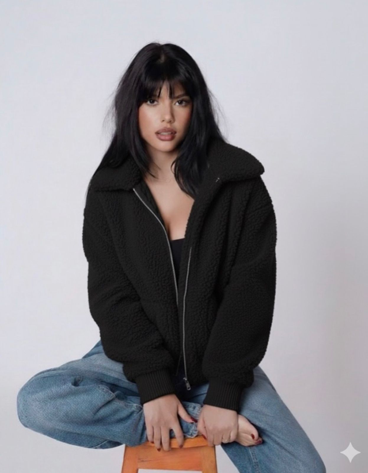palin fur zipper jacket